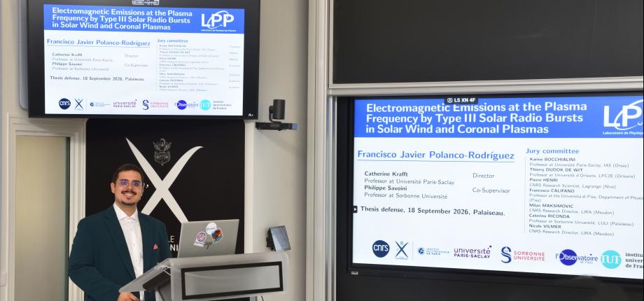 Franciso Javier Polanco-Rodriguez a soutenu avec succès sa thèse de doctorat sur les émissions électromagnétiques générées par les sursauts radio solaires de type III