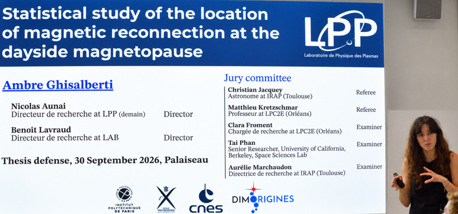 Ambre Ghisalberti successfully defended her PhD thesis on the statistical study of the location of magnetic reconnection at the magnetopause