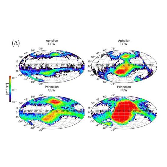 Précipitation des ions du vent solaire à la surface de Mercure