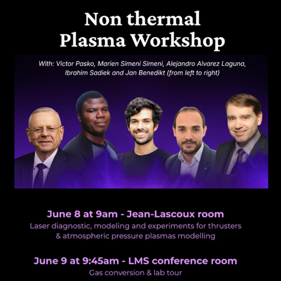 Workshop "Non Thermal Plasma" : avancées récentes en diagnostic, modélisation et applications
