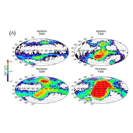 Précipitation des ions du vent solaire à la surface de Mercure